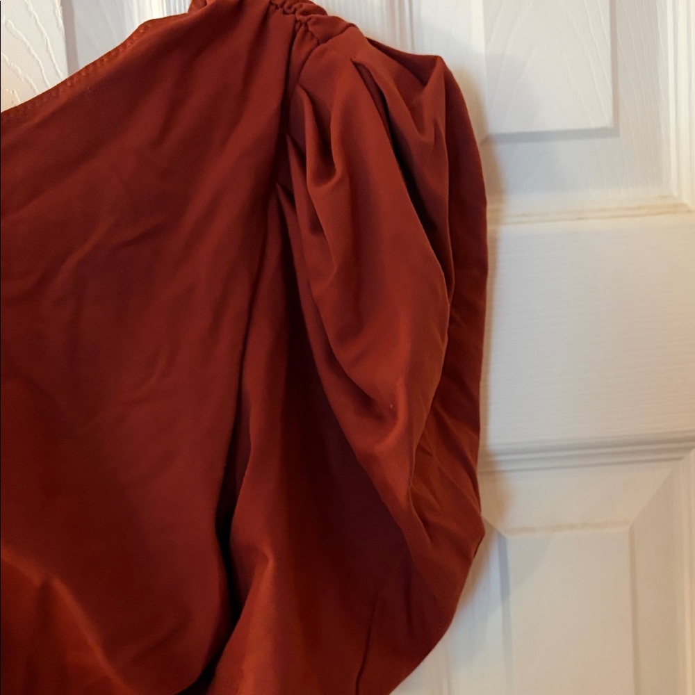 Free People Rust One-Shoulder Bodysuit - Picture 3 of 7